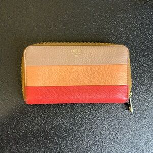 Fossil Red, Orange, and Tan Wallet